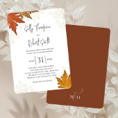 Invitation Automne Aquarelle Feuille Mariage personnalisé