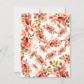 Invitation Automne Aquarelle Floral 60e Anniversaire Menu de  (Dos)