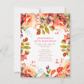 Invitation Automne Aquarelle Florale 30e Anniversaire Program (Devant)
