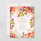 Invitation Automne Aquarelle Florale 80e anniversaire Program (Devant)