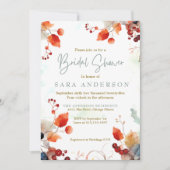 Invitation Automne Aquarelle Florale Douche nuptiale Invitati (Devant)