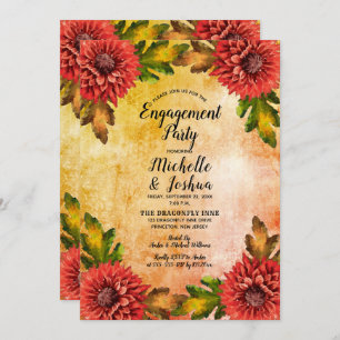 Invitation Automne Aquarelle Florale Fête d'engagement des mè