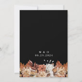 Invitation Automne Aquarelle Florale sur Mariage noir (Dos)