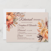 Invitation Automne Aquarelle Rustique Floral Dîner de répétit (Dos)