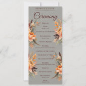 Invitation Automne Aquarelle Rustique Floral Wedding Programm (Devant)