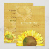 Invitation Automne Aquarelle Tournesol Parti de retraite (Devant / Derrière)