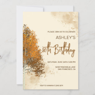 Invitation Automne Arbres Anniversaire