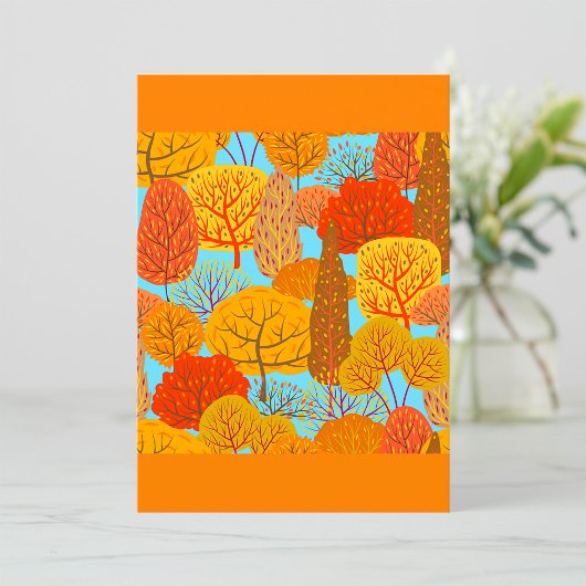 Invitation Automne Arbres Motif Chute Foliage