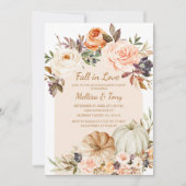 Invitation Automne Arc moderne Floral Citrouille Tombé amoure (Devant)