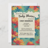 Invitation Automne automne aquarelle baby shower floral (Devant)