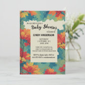 Invitation Automne automne aquarelle baby shower floral (Debout devant)