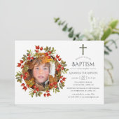 Invitation Automne - Automne Aquarelle Baptême ou Christening (Debout devant)