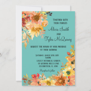 Invitation Automne Automne Aquarelle Florale Simpliste Mariag