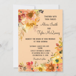 Invitation Automne Automne Aquarelle Florale Simpliste Mariag