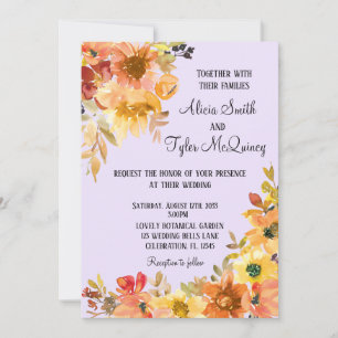 Invitation Automne Automne Aquarelle Florale Simpliste Mariag