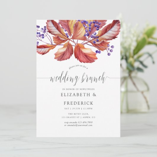 Invitation Automne - Automne Aquarelle Mariage Brunch invitat (Debout devant)