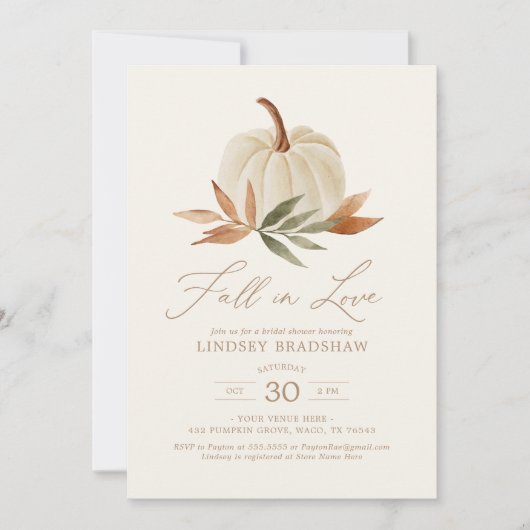 Invitation Automne Automne Automne Citrouille Fête des mariée (Devant)