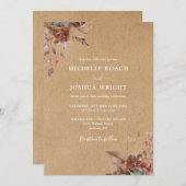 Invitation Automne Automne Automne Rustique Floral Mariage (Devant / Derrière)