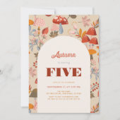 Invitation Automne/Automne Champignons et Fleur sauvage Tan A (Devant)