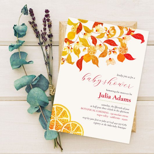 Invitation Automne automne citron thé Baby shower