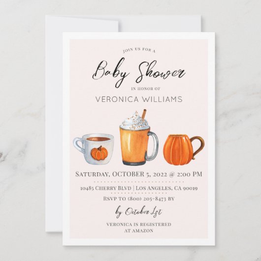 Invitation Automne Automne Citrouille Baby shower d'épices In (Devant)