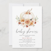 Invitation Automne Automne Citrouille Floral Baby shower (Devant)