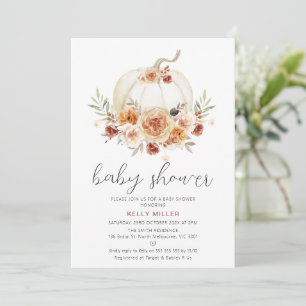 Invitation Automne Automne Citrouille Floral Baby shower 