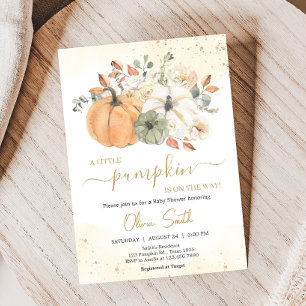 Invitation Automne Automne Citrouille Floral Baby shower