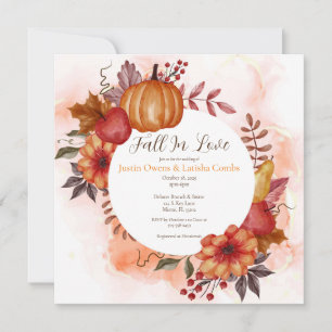 Invitation Automne Automne Citrouille Mariage cérémonie