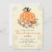 Invitation Automne Automne Citrouille Thankgiving Dîner (Devant)