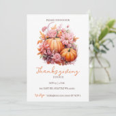 Invitation Automne Automne Citrouilles Thanksgiving Dîner (Debout devant)