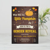 Invitation Automne Automne Cute Little Citrouille Genre Révél (Debout devant)