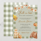 Invitation Automne automne en amour Baby shower Citrouille (Devant / Derrière)
