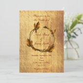 Invitation Automne Automne Faux Gold Leaf & Stick Wreath Mari (Debout devant)