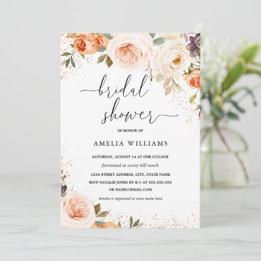 Invitation Automne Automne Fête des mariées de l'aquarelle (Debout devant)