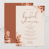 Invitation Automne automne Fête des mariées florale rustique (Devant / Derrière)