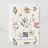 Invitation Automne Automne Feuillage Floral Détails Mariage M (Dos)