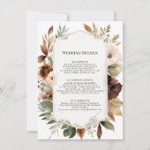 Invitation Automne Automne Feuillage Floral Détails Mariage M (Devant)