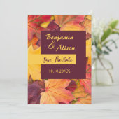 Invitation Automne automne feuille d'érable mariage enregistr (Debout devant)