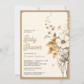 Invitation Automne Automne Fleur sauvage Photo QR Code Baby s (Devant)