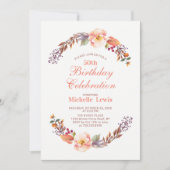 Invitation Automne/Automne Floral 50e Anniversaire Fête Invit (Devant)