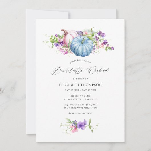 Invitation Automne - Automne Floral Bachelorette Week-end (Devant)