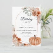 Invitation Automne Automne Floral Boho Femme Anniversaire Inv (Debout devant)