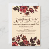Invitation Automne Automne Floral Engagement Party (Devant)