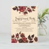 Invitation Automne Automne Floral Engagement Party (Debout devant)
