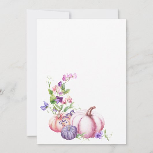 Invitation Automne - Automne Floral fête d'anniversaire (Dos)