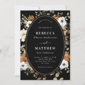 Invitation Automne Automne Floral Monogramme Moody Mariage no (Devant)