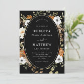 Invitation Automne Automne Floral Monogramme Moody Mariage no (Debout devant)