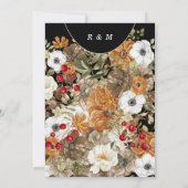 Invitation Automne Automne Floral Monogramme Moody Mariage no (Dos)