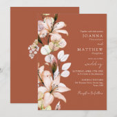 Invitation Automne Automne Floral Terracotta Monogramme Maria (Devant / Derrière)